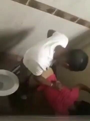 Doggystyling in Tavern Toilet