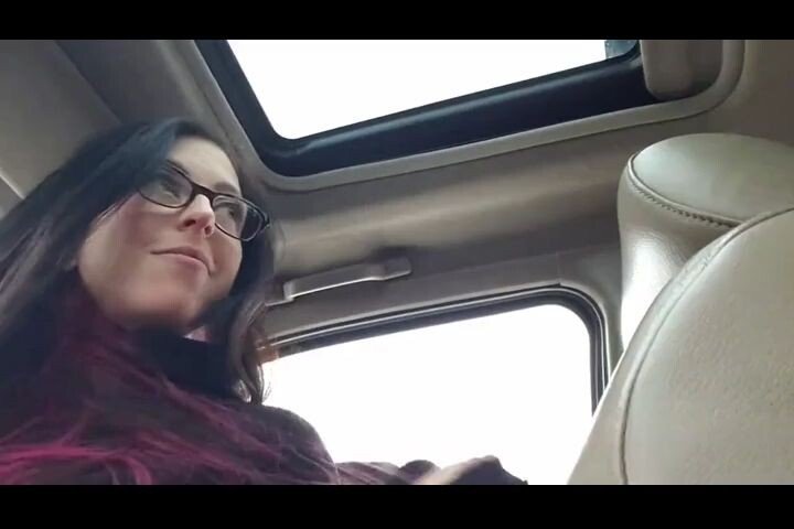 Passionate car sex in a busy parking lot