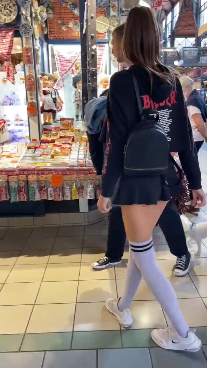 White Pussy Without Panties In Public
