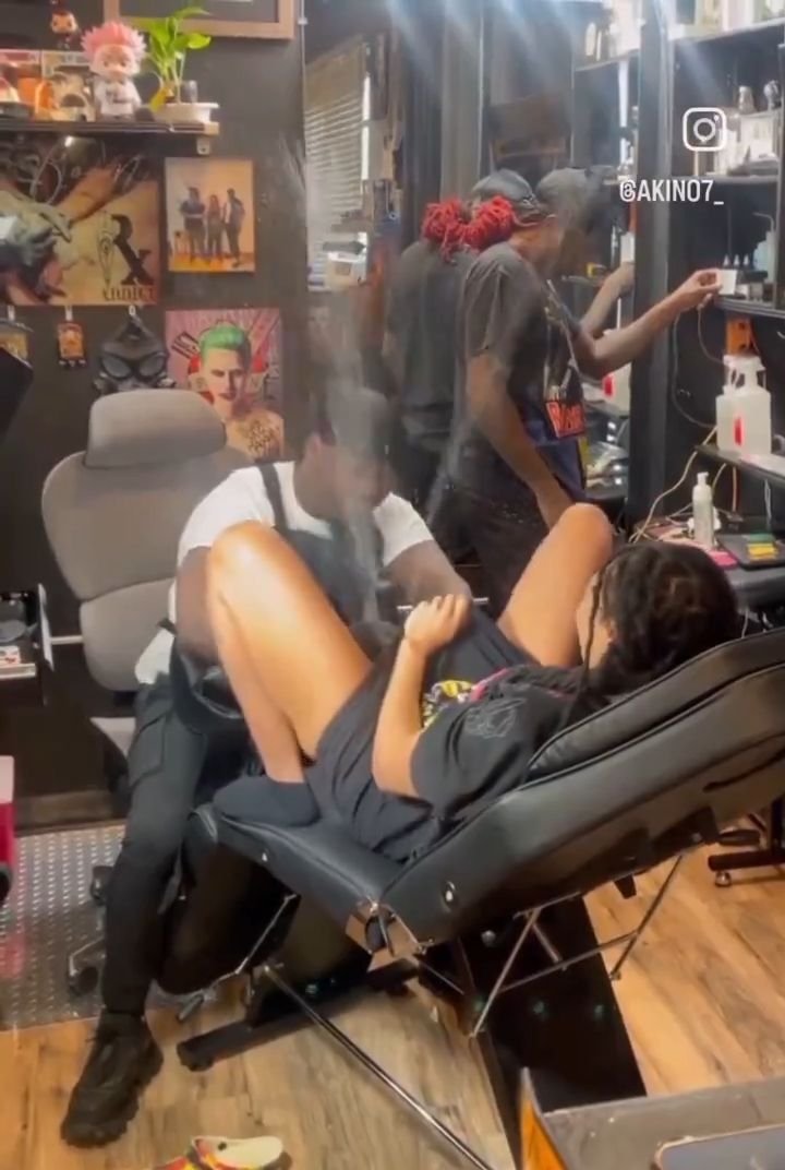 Bitch Squirts While Getting a Tattoo on her Pussy