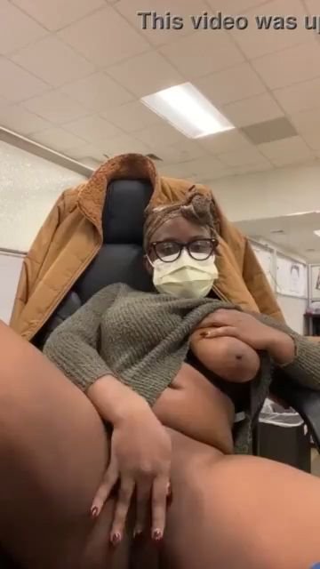 Church girl masturbates at work