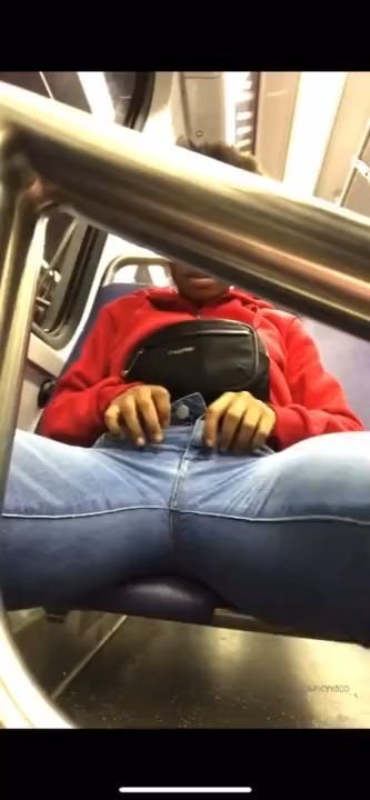Horny Ebony Teen Flashes Her Pussy In Public Train