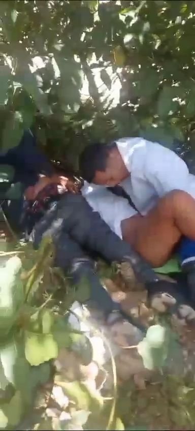 Youth day schoolgirl gangbang in the bushes
