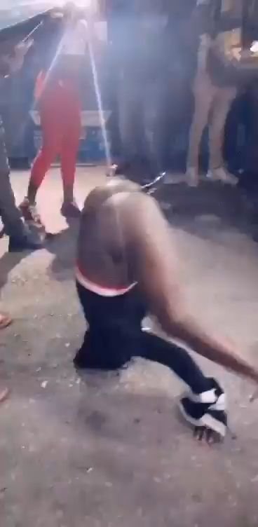 Horny Bitch dances with beer bottle in her pussy